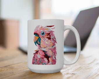 Colorful Parrot Ceramic Coffee Mug - Tropical Home Decor, Bird Lover Gift