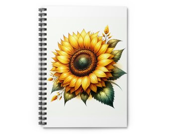 Sunflower Journal: Bright Floral Spiral Notebook