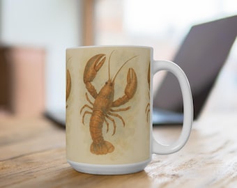 Caneca de Lagosta: Decoração Rústica de Cozinha Costeira, Presente para Amantes de Frutos do Mar