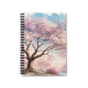 Cherry Blossom Spiral Notebook, Nature Journal, Writing Diary, Gift for Students, Floral Sketchbook, Spring Theme