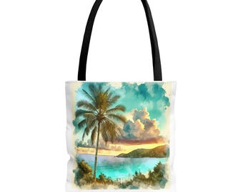 Bolsa de playa tropical: accesorio de viaje de poliéster