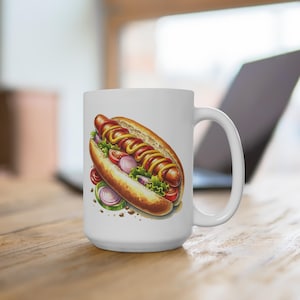 Hot Dog Mug: Whimsical Foodie Drinkware, BBQ Gift
