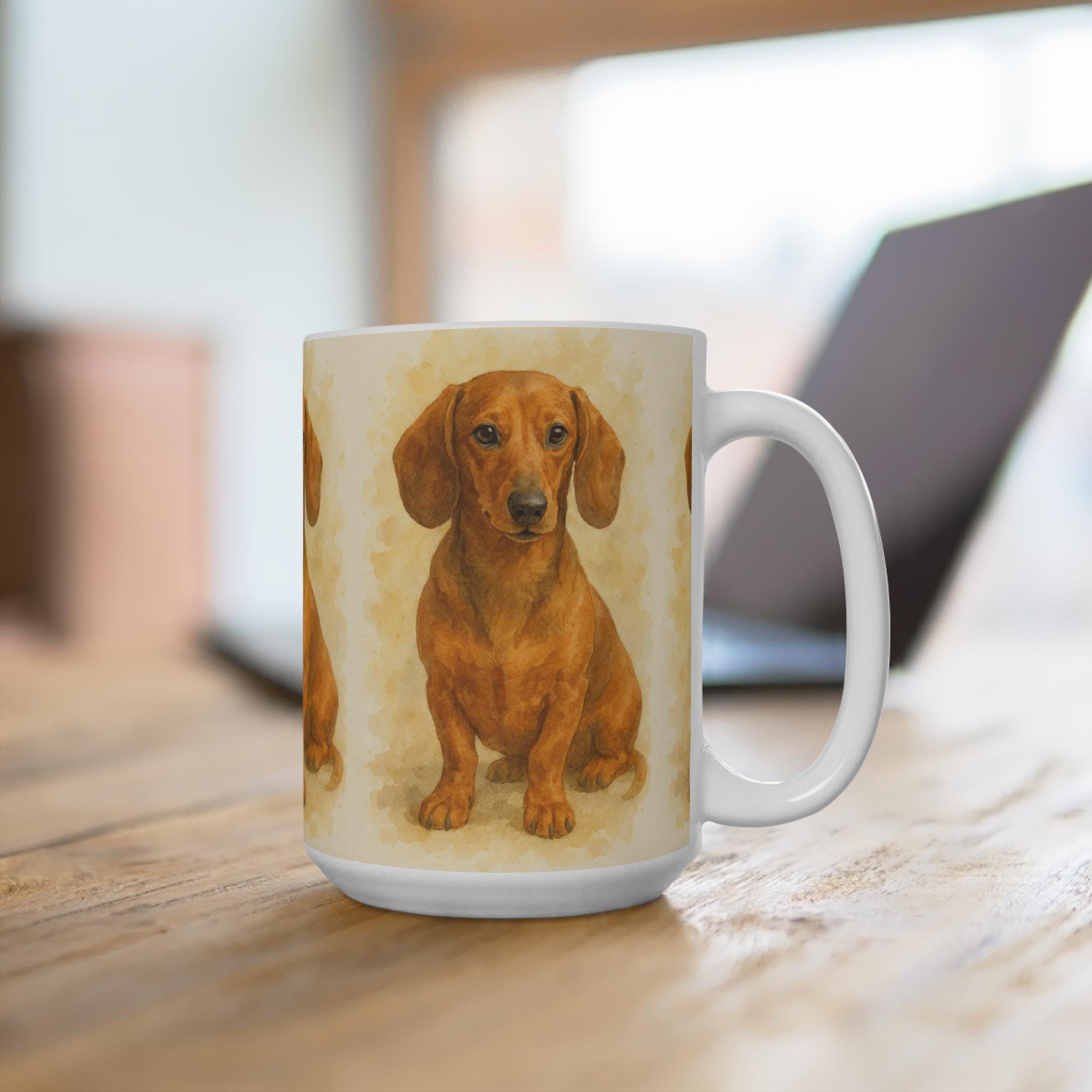Dachshund Mug: Adorable Weiner Dog, 15oz Coffee Cup - Etsy