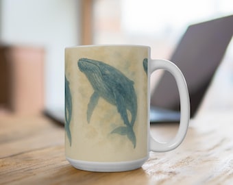 Whale Mug: Ocean Lover's 15oz Ceramic Coffee Cup