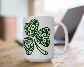 Green Celtic Shamrock Ceramic Mug | St. Patrick's Day