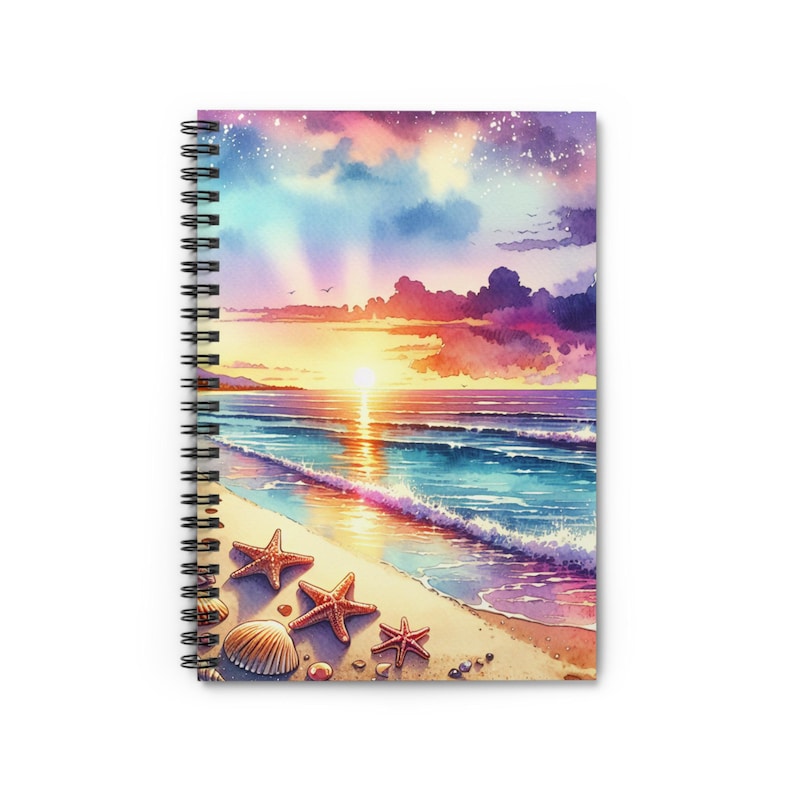 Sunset Beach Spiral Notebook: Ocean Themed Writing Journal - Etsy