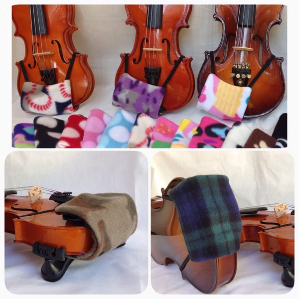 1/32, 1/16, 1/10, 1/8, 1/4, 1/2, 3/4 or4/4 violin size or 12, 13, 14, 15, 16 viola size Comfortable Chin Rest Padding and Metal Clamp Cover