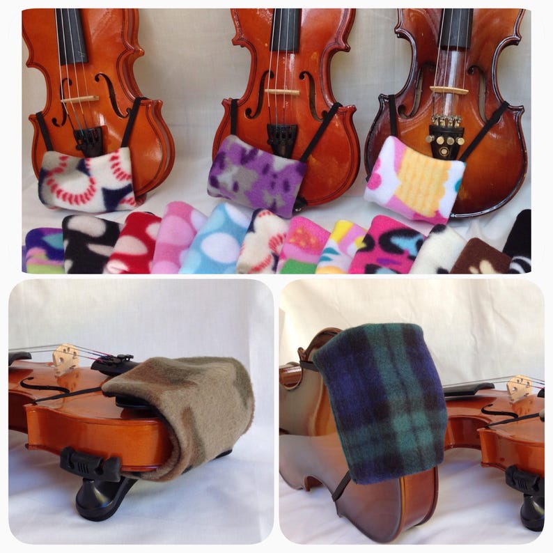 Comfortable Violin Chin Rest Padding and Metal Clamp Cover - more than 30 fleece pattern available