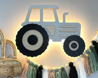 Tractor Night Lamp for Kids - Baby Room Decor - Nightlight - Handmade - Farm