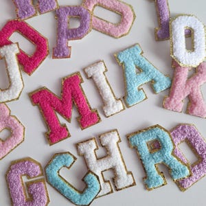 Parches de chenilla con letras del alfabeto, parches bordados con nombre de 5,5 cm, parches personalizados, parches autoadhesivos, parches termoadhesivos, parches del alfabeto