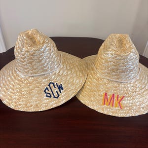 Personalized Straw Beachcomber Hat – Custom Beach Hat, Monogrammed Lifeguard Hat, Bachelorette Party Gift, Bridesmaid Gift, Vacation Hat