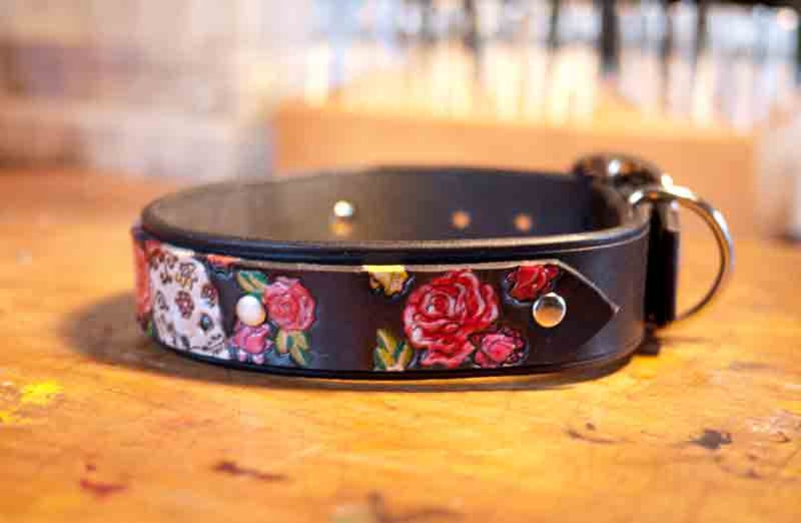 Day of the Dead Dog Collar with Sugar Skulls Dog Collar with Etsy