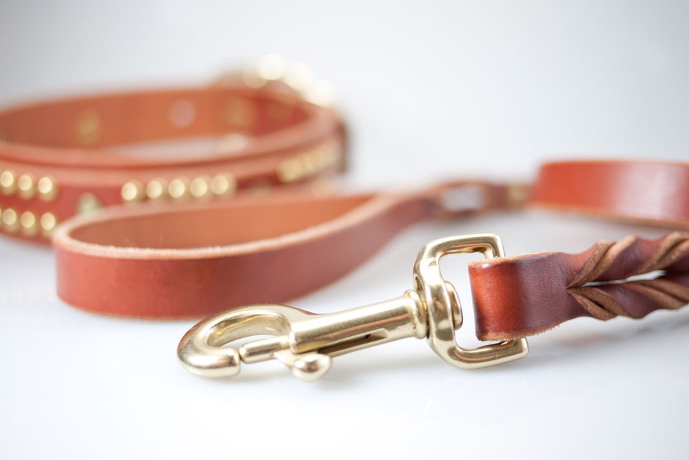 Leather Dog Collar for Pitbulls Handmade Dog Collar Leather Etsy