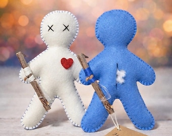 Magic Poppet Doll | Handmade Felt Ritual Tool for Attraction, Protection, Banishing