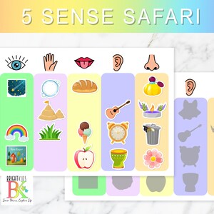 5 Senses Safari Activity | Fun Matching Game | | Kids Activity | Preschool Learning | Printable Game | Homeschool Fun | EYFS Resources