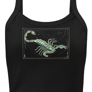 Scorpio Summer Tank Top // Zodiac Astrology Aesthetic Shirt // Edgy Alternative Scorpion Artwork / Gothic Y2k Viral Trend / Gift for her