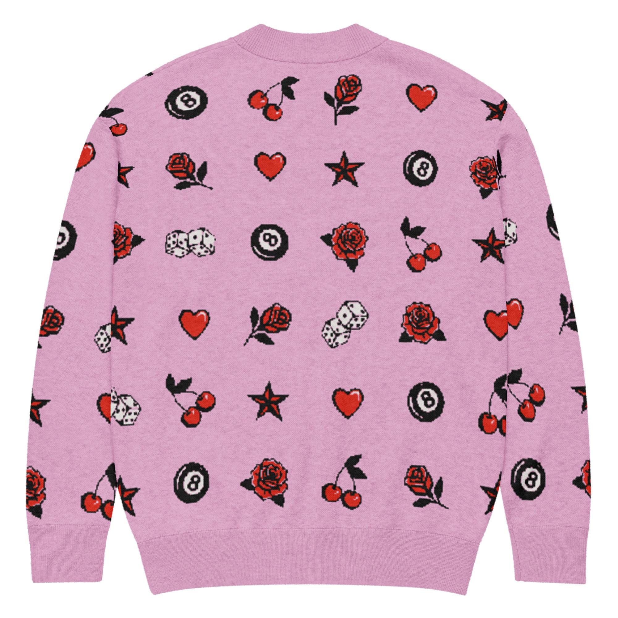 Tattoo Flash Knit Cardigan: Retro Gothic Grunge Sweater - Etsy