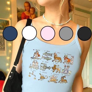 Sternzeichen // Astrologie Bild Esoterik Sommer Tank Top Esoterik Kunst ästhetisch / Trendy Sternzeichen Rad Alternative Kunst / Radierung Sommer Shirt für Sie