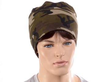 Camo Night Cap Cotton Round Sleep Hat Adult Men and Women Camping Nightcap