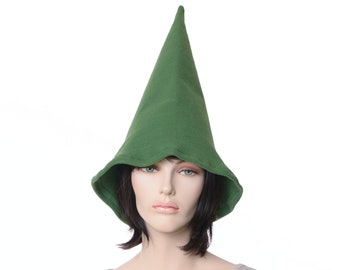 Gnome Hat Dark Green Oversized Extra Wide Bell Brim Cosplay Adult Men Women Garden Fantasy Costume Fae