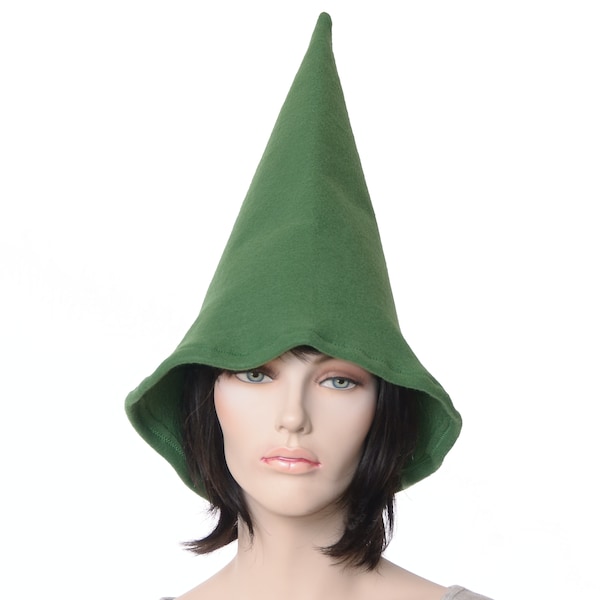 Gnome Hat Dark Green Oversized Extra Wide Bell Brim Cosplay Adult Men Women Garden Fantasy Costume Fae