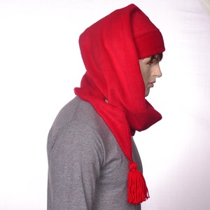 Extra Long Stocking Cap Red Adult Men Women Scarf Hat 5 Foot Long Tail Hat with Tassel Tail Hat image 3