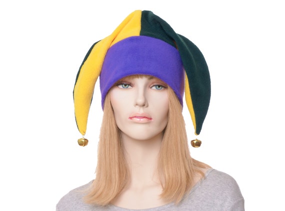 Jester Hat Orleans Three Point Harlequin Cap With Bells -