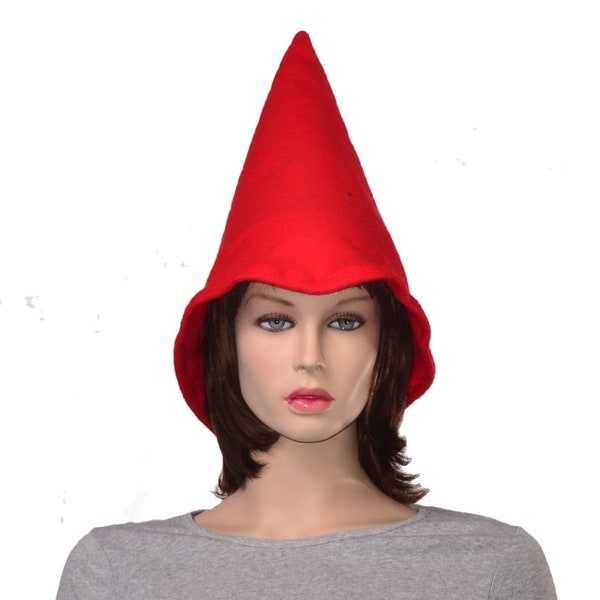 Oversized Red Gnome Hat Extra Wide Bell Brim Cosplay Adult Men Women Garden Fantasy Costume Fae