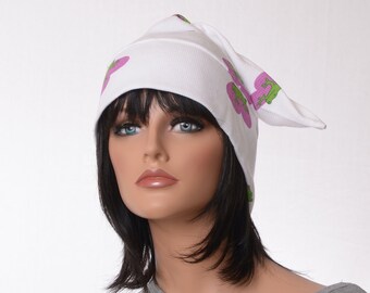 Valentines Day Nightcap Frogs on Heart Waffled Cotton Night Cap Cottagecore Fairytale Hat Adult Men Women Sleep Chemo