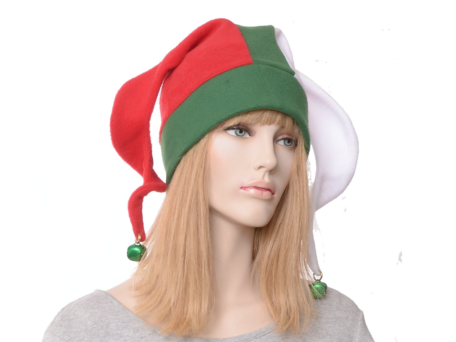 Christmas Jester Hat Red and Green With Green Bells Jack in Etsy