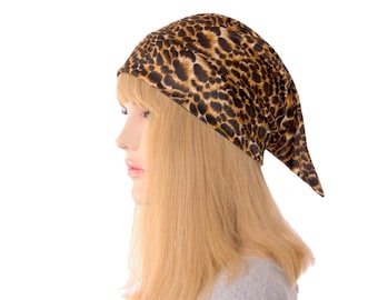 Nightcap Silky Leopard Print Chemo Night Cap Pointed Sleep Hat Lightweight Adult Women Sleeping Chemo hat