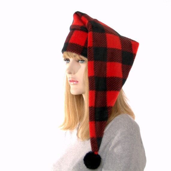 Buffalo Plaid Stocking Cap Red Black 