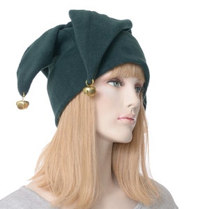 Jester Hat Dark Green Three Pointed Joker Halloween Costume Hat with Bells Cosplay Adult Men Women Ren Faire image 6