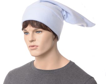 Light Blue Fleece Elf Hat: Adult Costume Cosplay