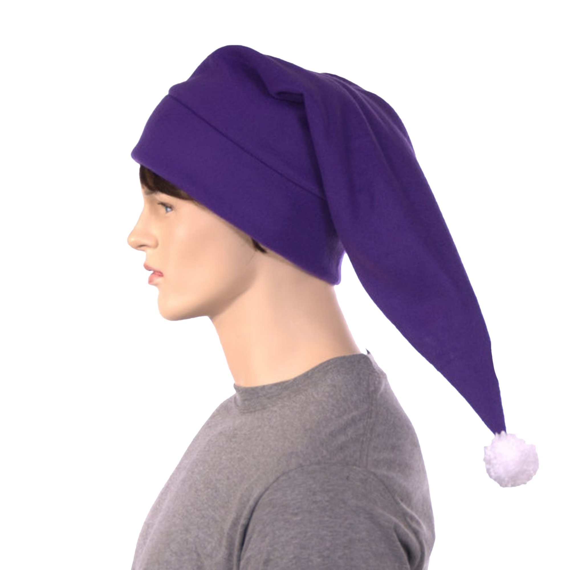 Purple Elf Hat Long Tail Pointed With 