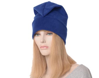 Royal Blue Fleece Phrygian Cap: Liberty Hat, Slouchy Elf Style Adult Men Women