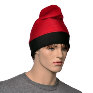 Barretina Hat Red Black Fleece Slouchy Beanie Cap Barrentina Baretina Mediterran Fisher Hat Watchman Cap Cosplay image 1