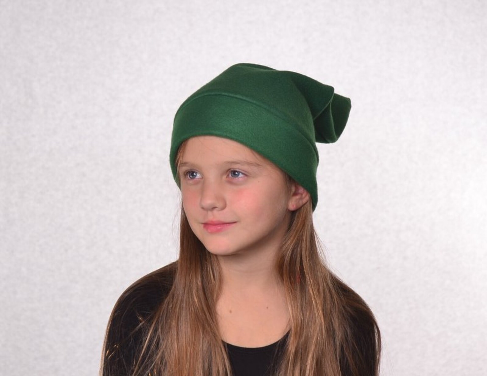 Dark Green Elf Hat Childs Halloween Costume Stocking Cap Kids Etsy