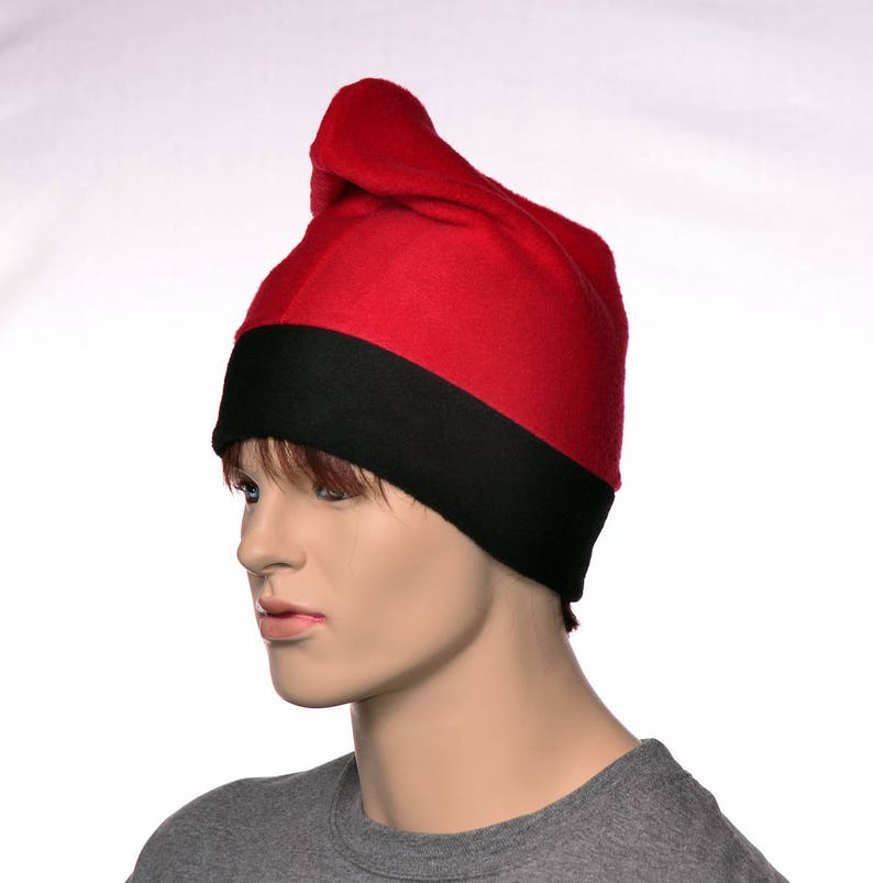 Barretina Hat Red Black Fleece Slouchy Beanie Cap Barrentina Baretina Mediterran Fisher Hat Watchman Cap Cosplay image 4