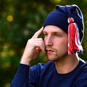 Phrygian Cap Navy Blue, Red White Blue Tassel Liberty Cap Fleece Unisex Mens Womens Hat Cosplay