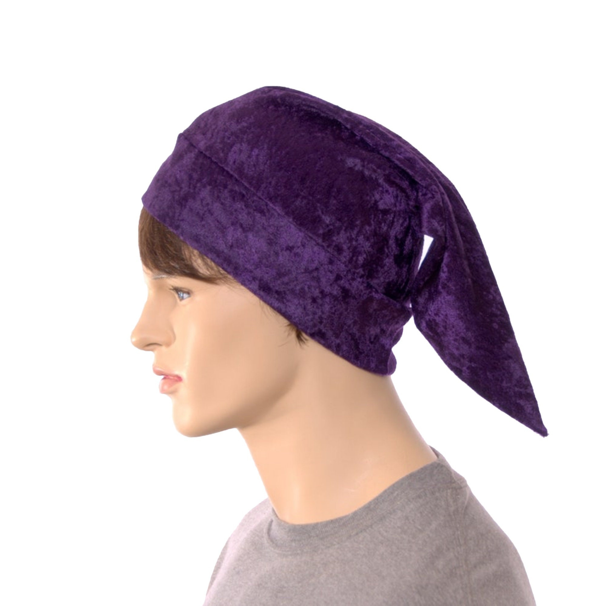 Elf Hat Royal Purple Panne Velvet Dwarf 