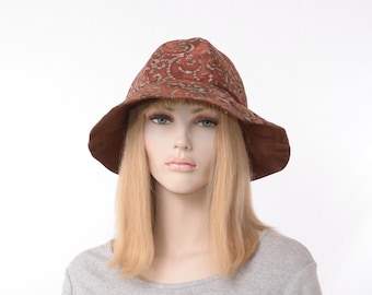Bucket Hat – XXL Hat, Brown Cotton Sun Hat, 6-Panel Crown, Packable Travel Accessory For Men and Women