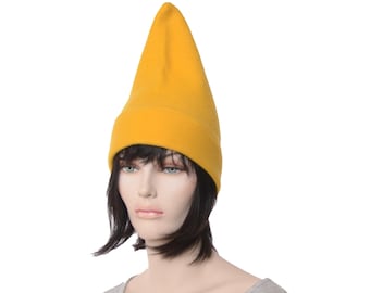 Yellow Golden Bard’s Cap Handmade Fantasy Festival & Holiday Elf Hat (Phrygian Style)