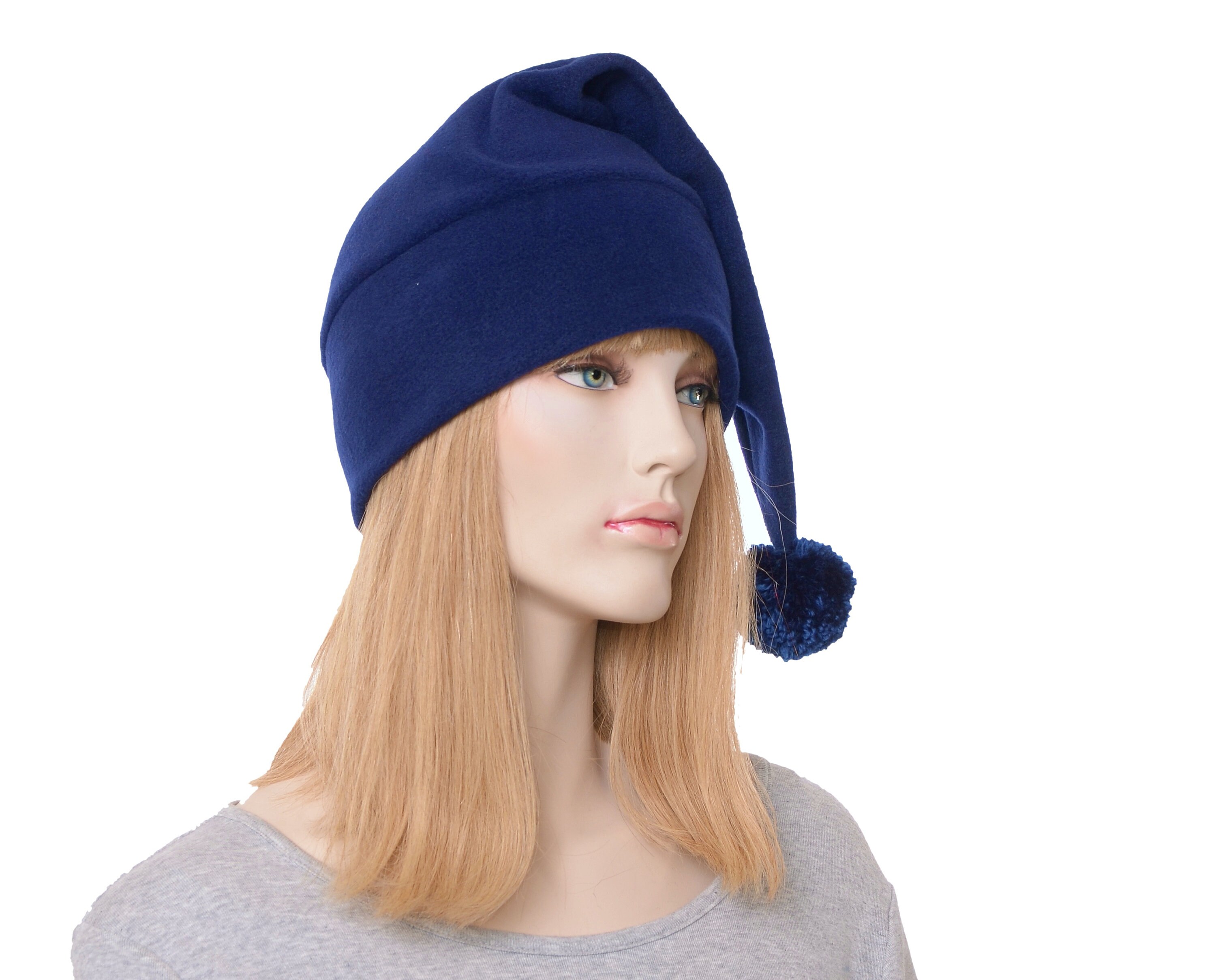 SHIPITNOW Bonnet Homme ou Femme Bleu Marine Navy à Motif Flocon