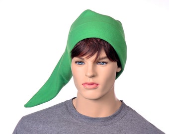 Elf Hat Bright Green Pointed Fleece Long Pointed Cap Dwarf Pointy Cap Adult Cosplay Adult Men Women