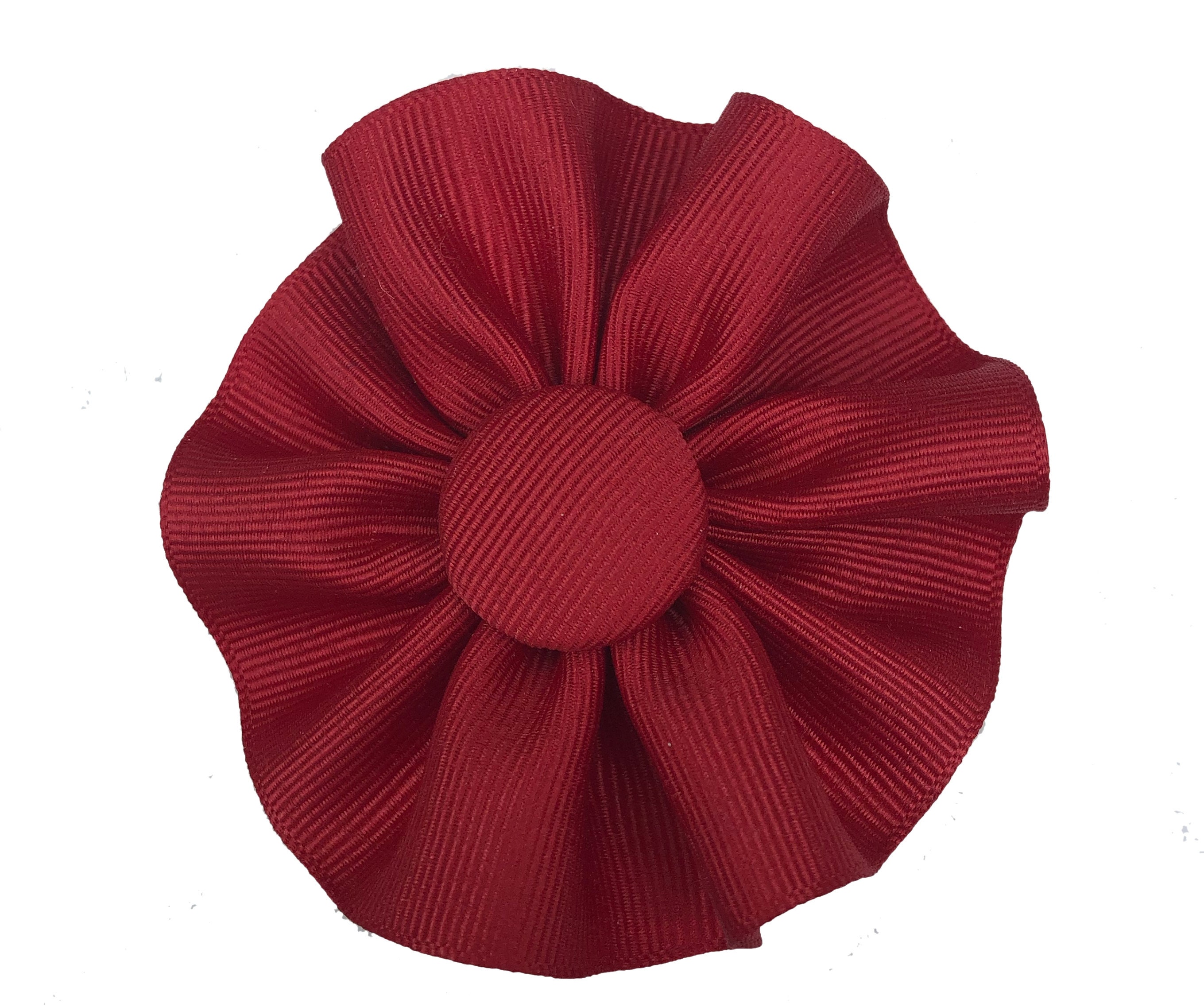 Cockade Dark Red Ribbon Rosette Hat Trim Brooch Loyalist Rosette Cosplay  Lapel Pin