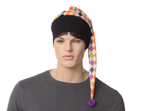 Bonnet De Nuit Rayé Homme Et Femme Avec Pompon - Accessoire Chaud Et Confortable Pour Pyjama Et Carnaval