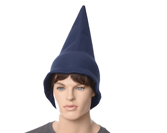 Gnome Hat Navy Blue Oversized Extra Wide Bell Brim Cosplay Adult Men Women Garden Fantasy Costume Fae