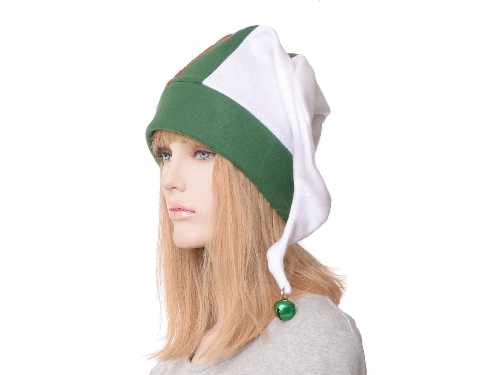 Christmas Jester Hat Red and Green With Green Bells Jack in Etsy