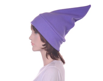 Elf Hat Purple Stocking Cap Dwarf Fleece Pointed Warm Adult Men Women Fantasy Cosplay